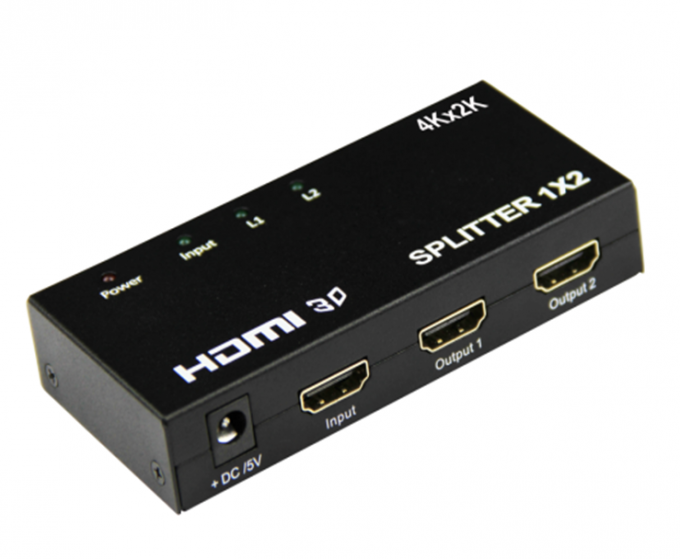 De minisplitser 1x2 van HD HDMI steunt Volledige 3D Video, voerde de Steun 4K*2K 1.4a 1 output 2 in