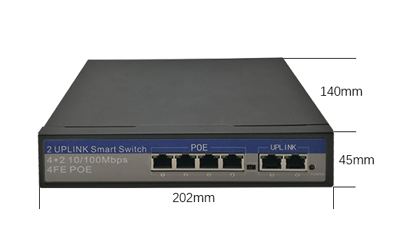 RJ45-Interfacemacht over Ethernet-Schakelaar 4 Havenpoe Voeding voor Kabeltelevisie-Veiligheidssysteem