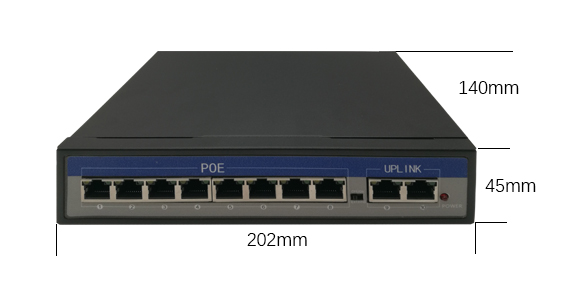 10/100mbps PoE Ethernet Schakelaar 8 Haven 48V het Natuurlijke Koelen voor de Camera van Hikvision IP
