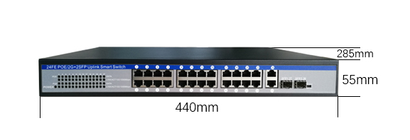 450W PoE Ethernet Schakelaar 10/100Mbps AC 110V-240V 24 Haven 4 voor IP Camera
