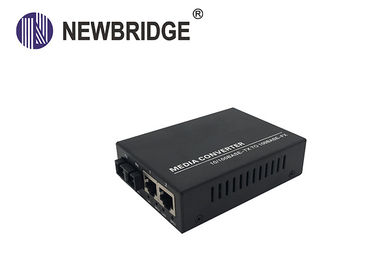 10/100M optic Media Converter Dual Fiber Single mode  with 2 RJ45 ports IP switch